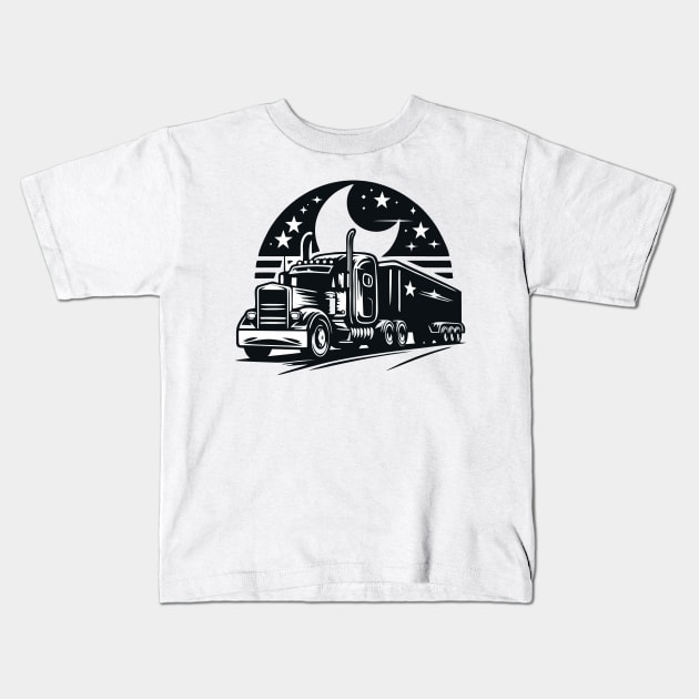 trucker Kids T-Shirt by artoriaa